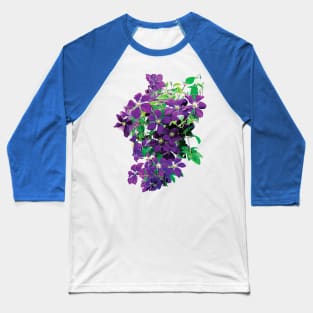 Clematis - Cascade of Clematis Baseball T-Shirt